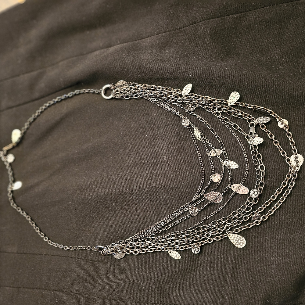 Elegant Silver Multi-Layer Necklace